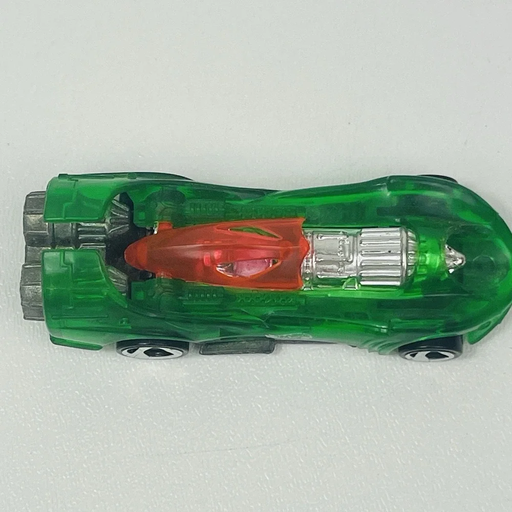 Hot  Wheels 1995 Power Rocket Transparent Green 1/64 Scale Die Cast